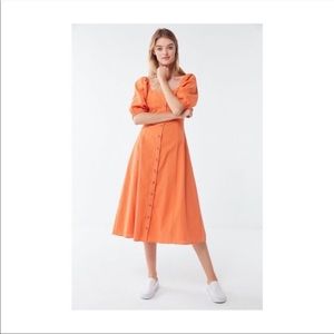 Urban Outfitters Maria Puff Sleeve Midi Dress